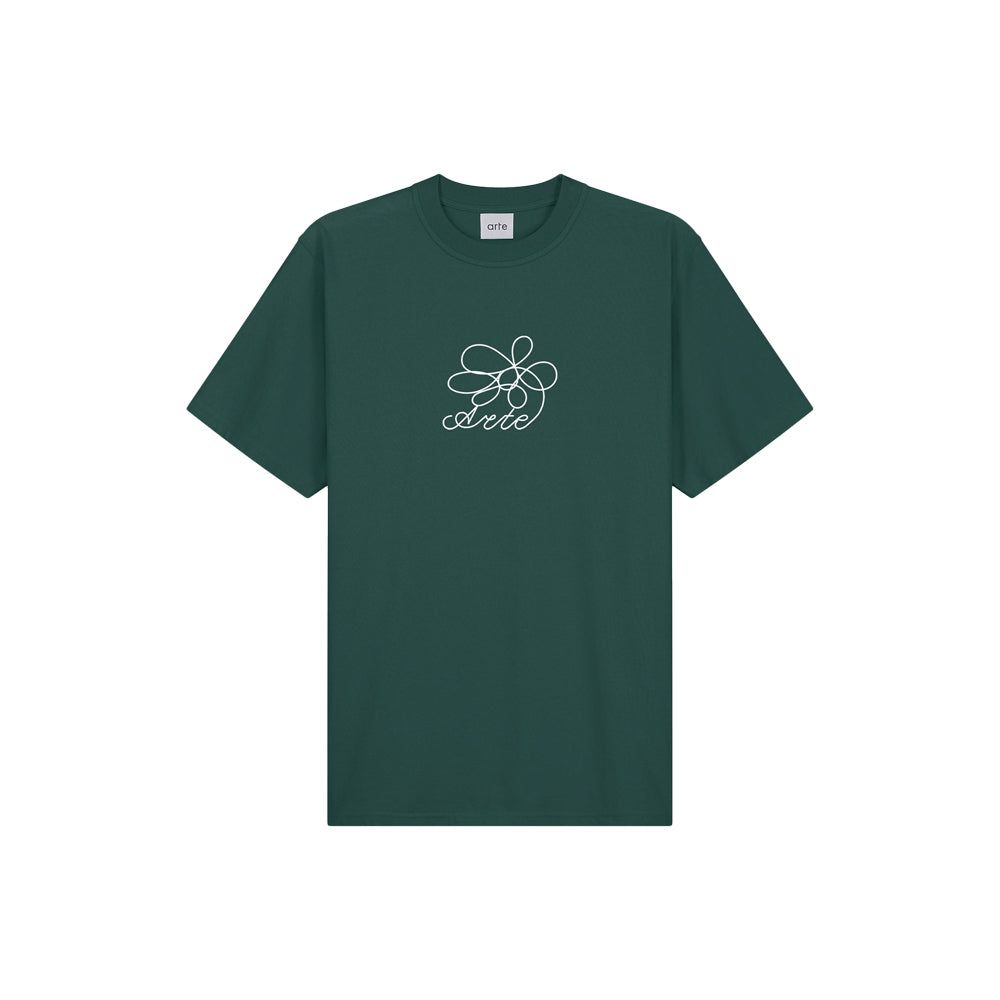 Flower Embroidery T-Shirt (Green)