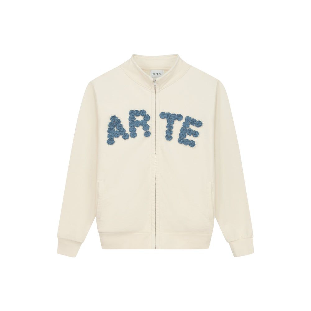 Crochet Flowers Track Jacket (Cream)