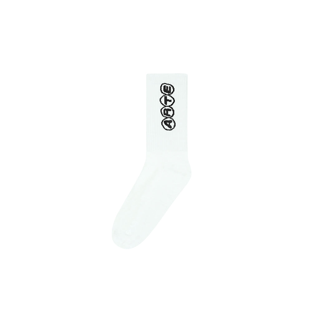Circle Logo Socks - White