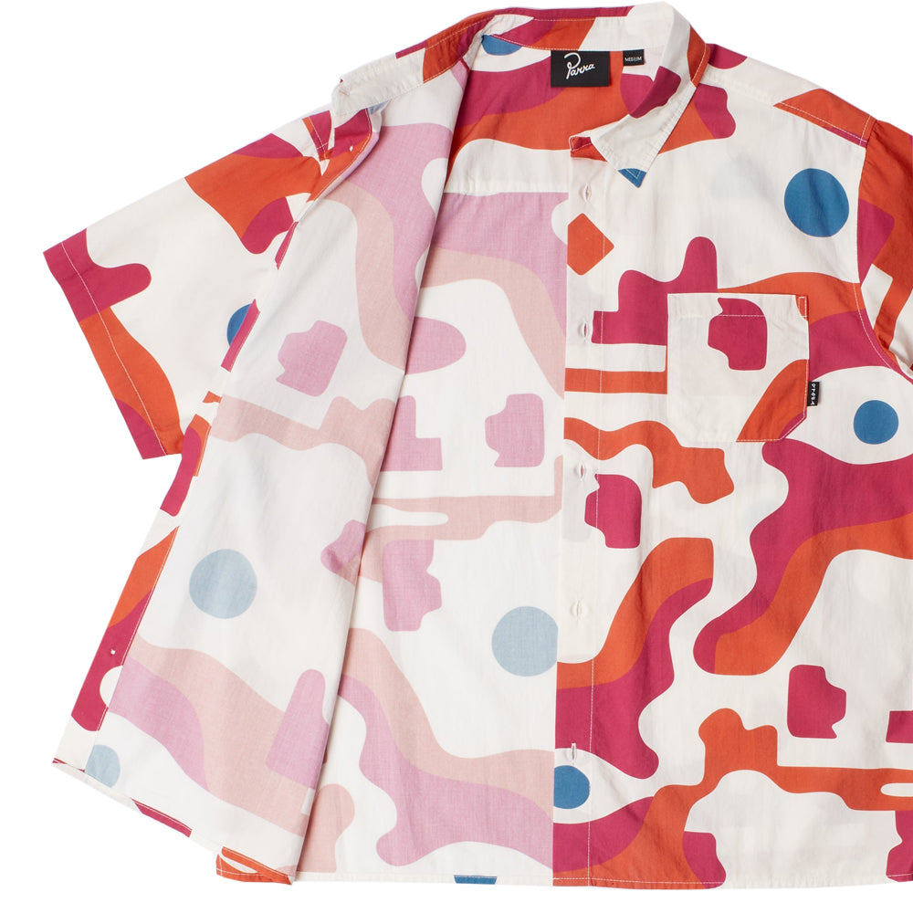 Abstract Mountain Short Sleeve Shirt - Red