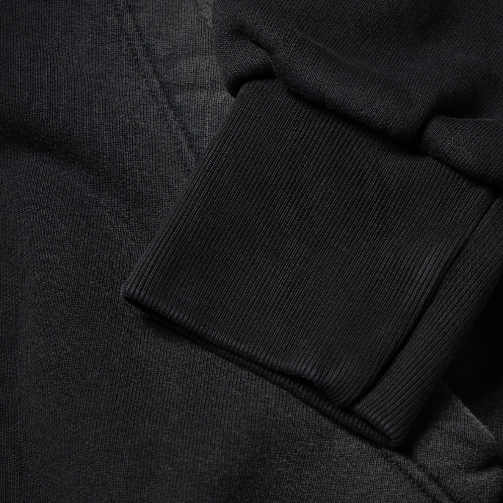 Aged Gothic Zip Through Hoodie - Black