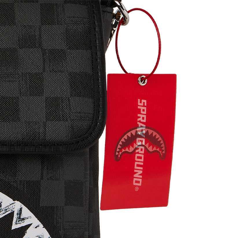 Scribble Shark Messenger Bag - Black