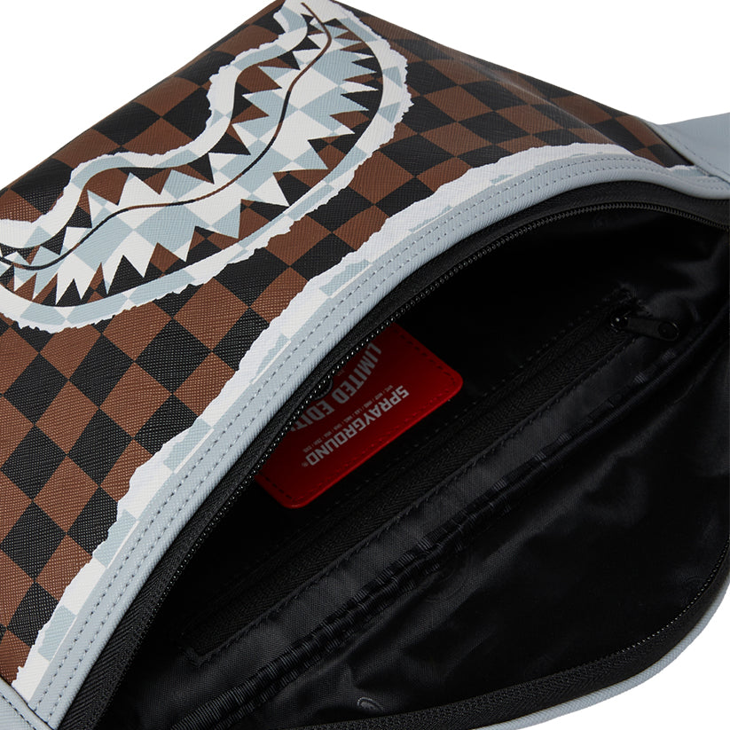 Cream And Brown Tear Check Savvy Crossbody - Brown