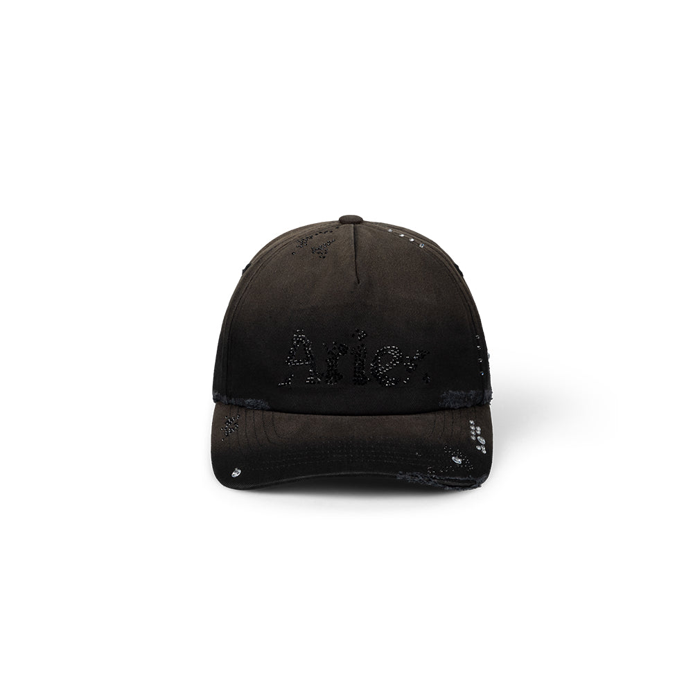 Distressed Diamante Cap - Black