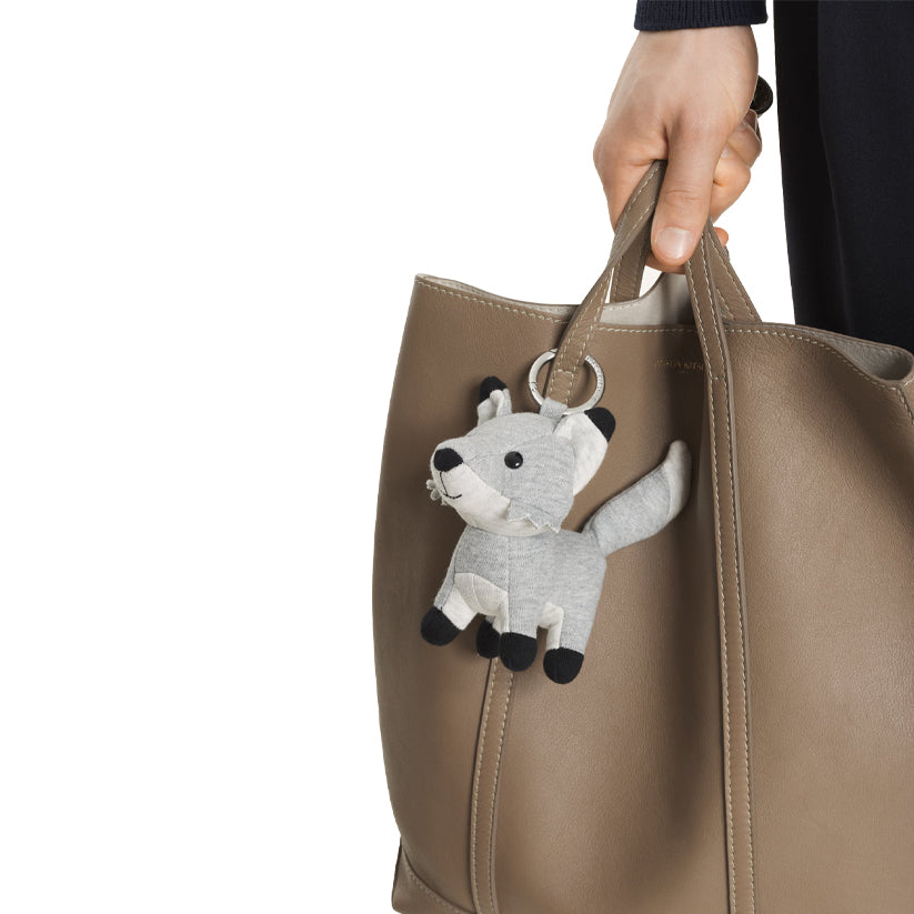 Fox Bag Charm - Grey Melange