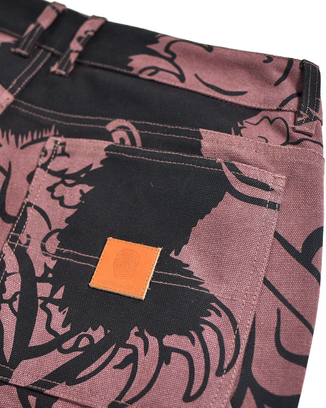 Kintaro Print Carpenter Pant (Merlot)