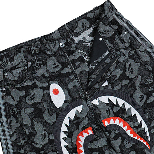 BAPE x adidas Shark Denim Jorts Black - Black