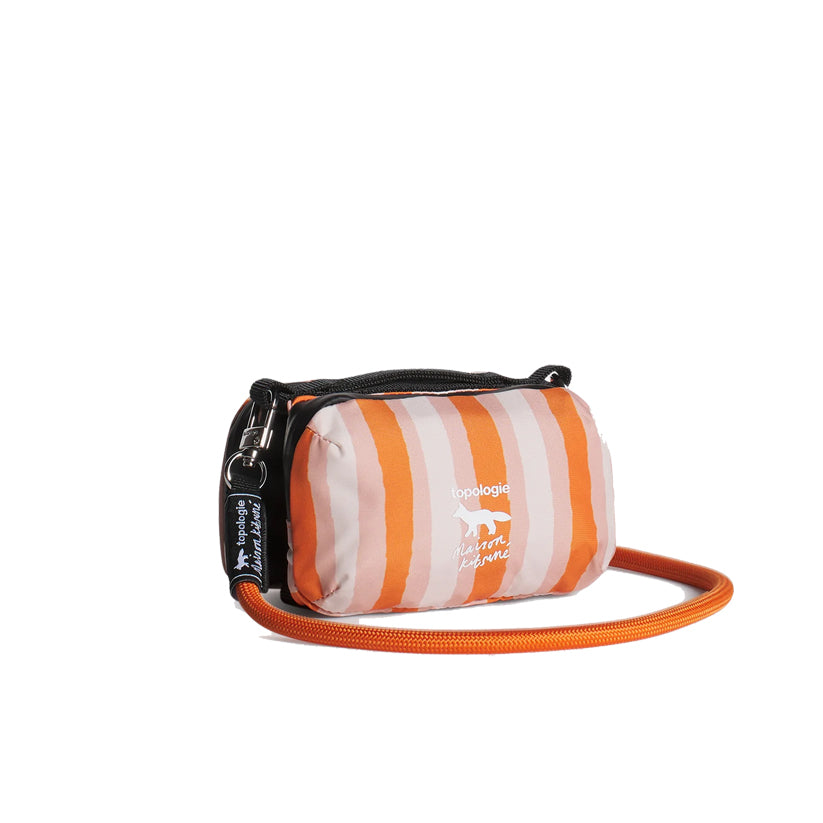 Maison Kitsune x Topologie Striped Mini Bottle Bag (Peach Fruit/Marigold Red)