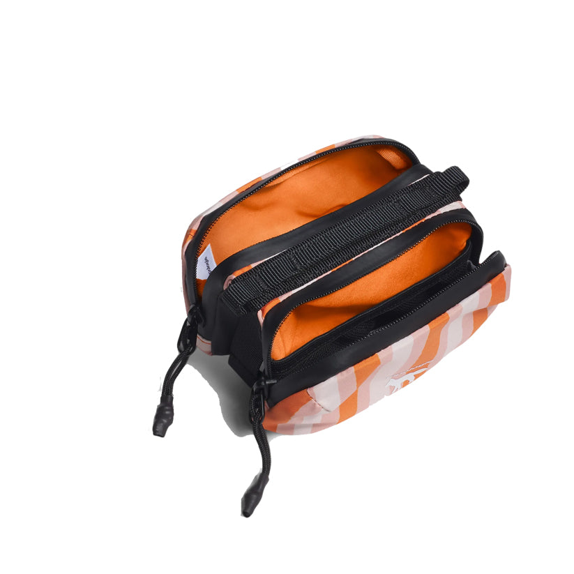 Maison Kitsune x Topologie Striped Mini Bottle Bag (Peach Fruit/Marigold Red)