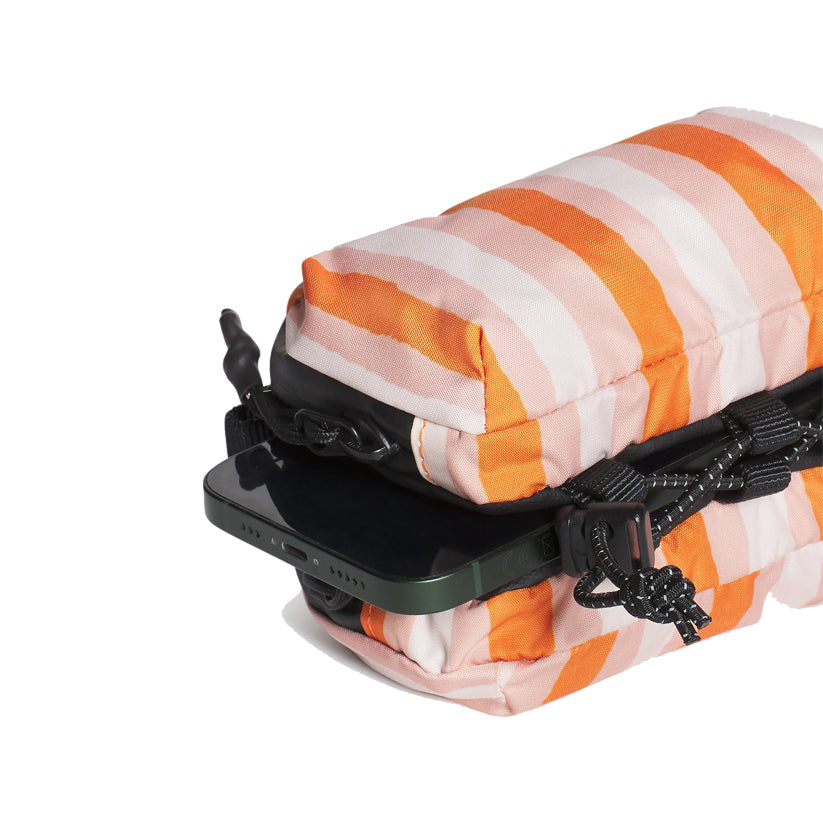 Maison Kitsune x Topologie Striped Mini Bottle Bag (Peach Fruit/Marigold Red)