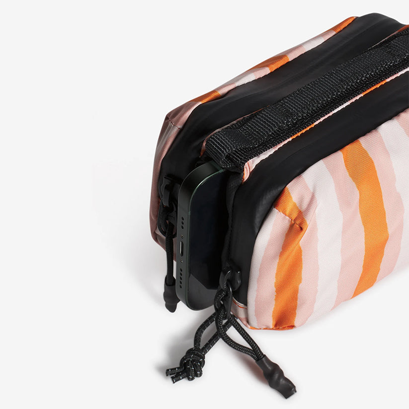 Maison Kitsune x Topologie Striped Mini Bottle Bag (Peach Fruit/Marigold Red)