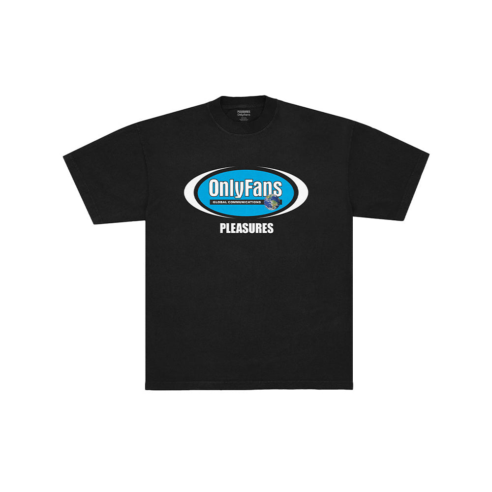 Onlyfans x Pleasures Communications T-Shirt - Black