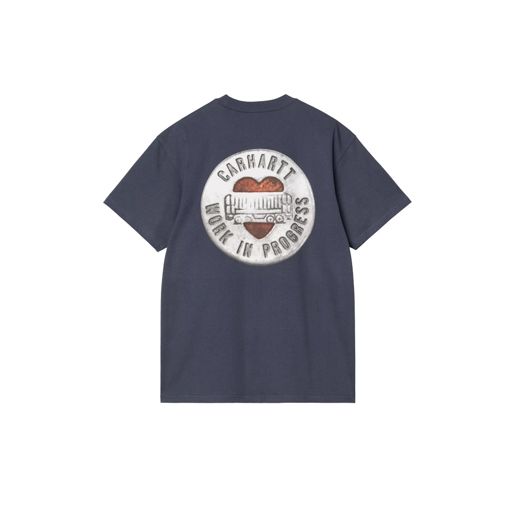 S/S Button T-Shirt (Blue)