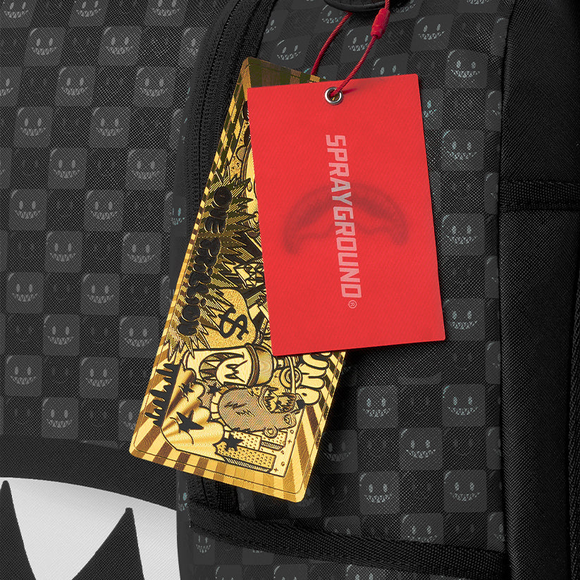 Sharks In Paris WTF Bubbly Black Check Dlxsv Backpack - Black