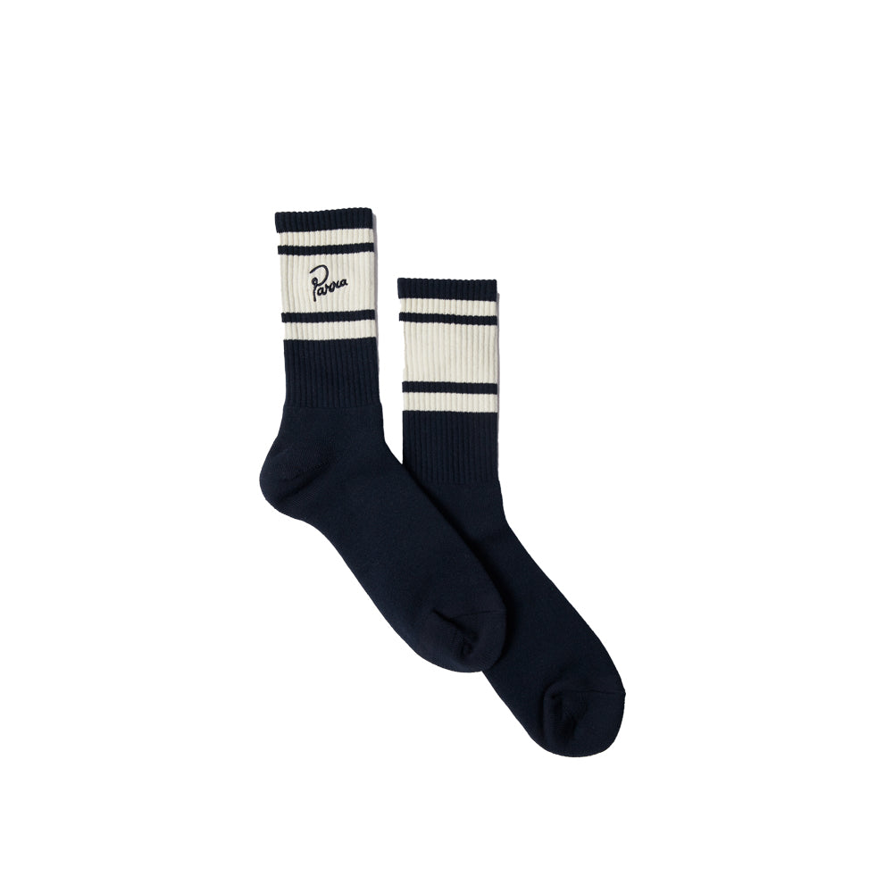 Signature Striped Crew Socks - Navy Blue