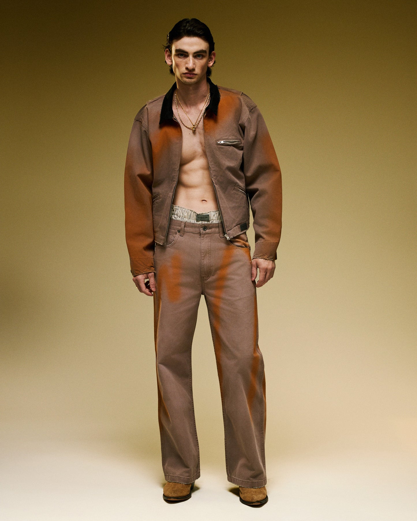 Sprayed Duck Jeans - Charcoal
