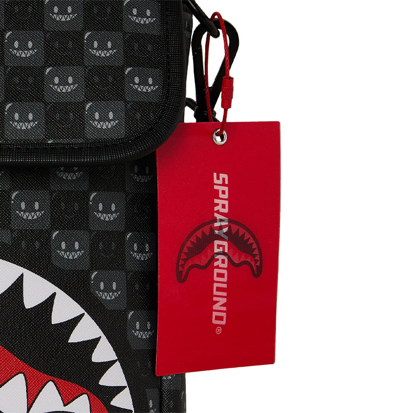 Sharks In Paris WTF Bubbly Black Check Messenger Sling - Black