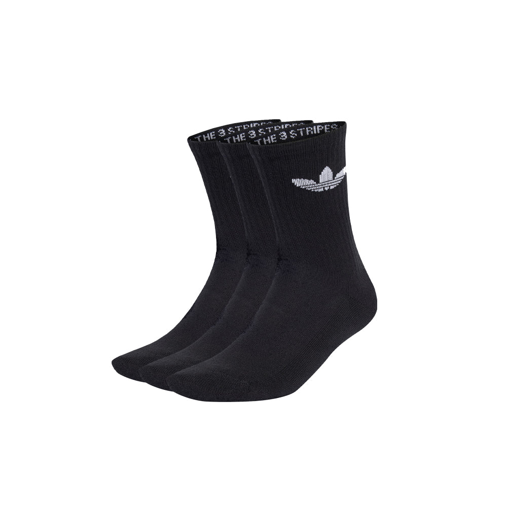 Trefoil Cushion Crew Socks 3Pack - Black