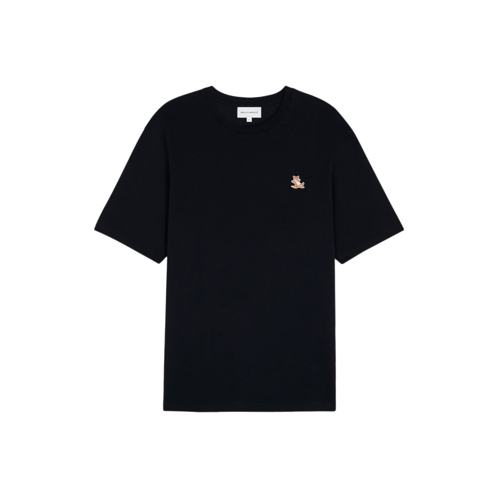 Chillax Fox Patch Regular Tee Shirt (Black)
