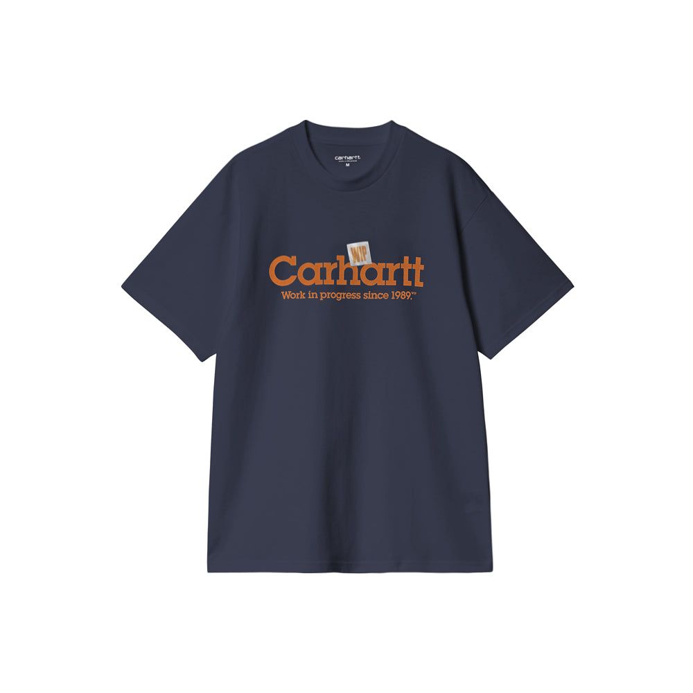 S/S Label Script T-Shirt (Blue)