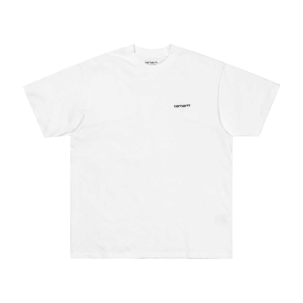 S/S Script Embroidery T-Shirt (White/Black)