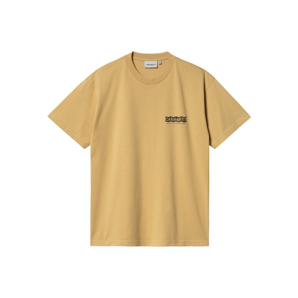 تي شيرت بطبعة S/S (بوربون/أسود مغسول بالحجارة)
