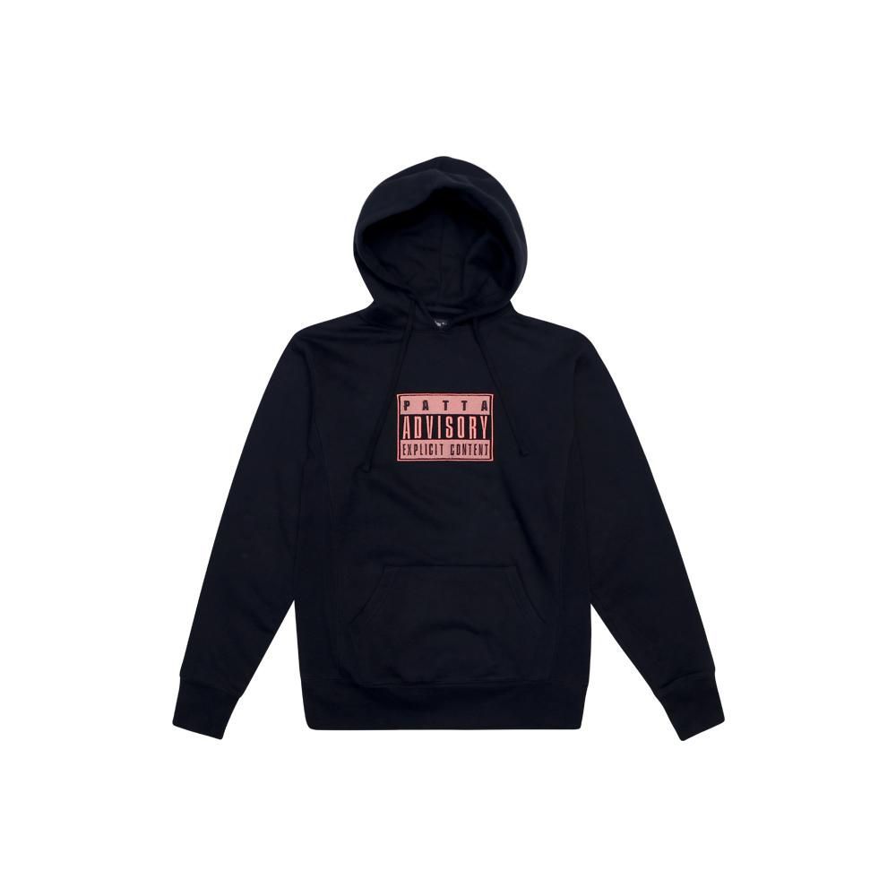 PATTA ADVISORY HEAVY HOODED SWEATER-BLACK IRIS - Patta
