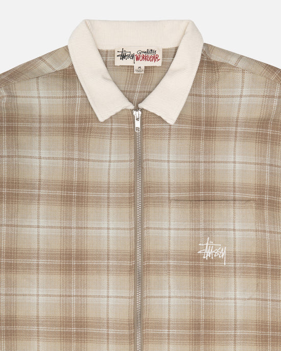 Frank Plaid Zip Shirt (tan)