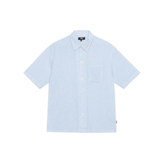 Flat Bottom Crinkled Shirt (Blue Check)