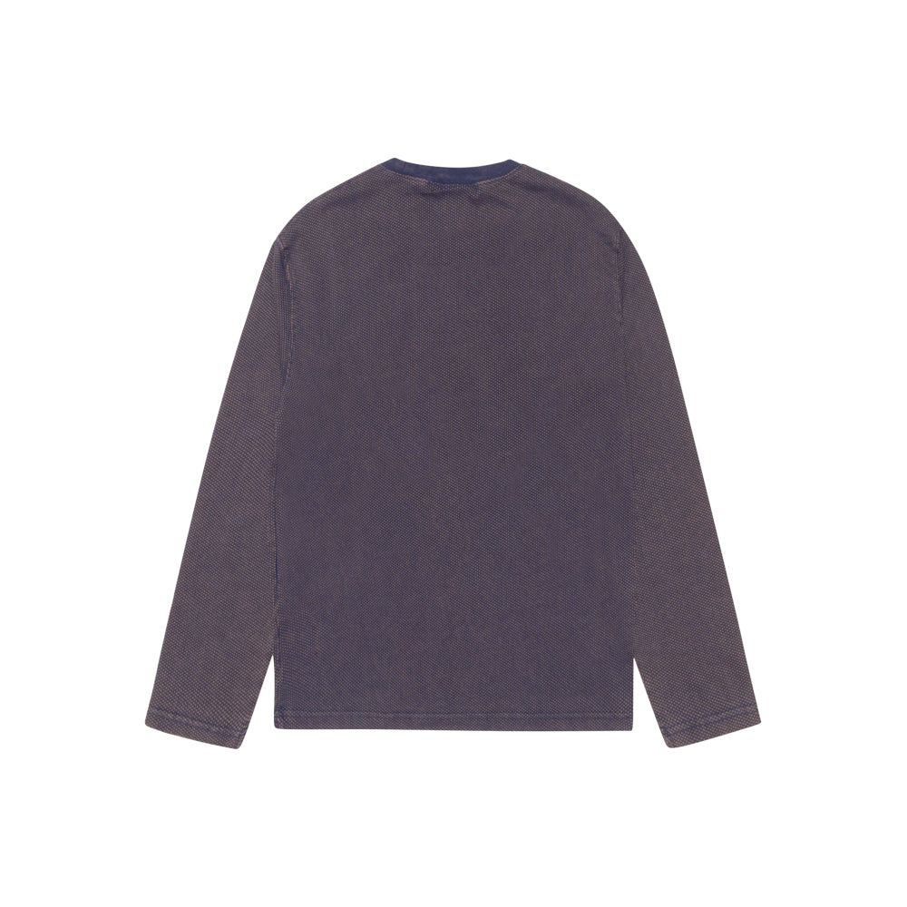 2Tone Cotton Mesh LS Crew (Navy)