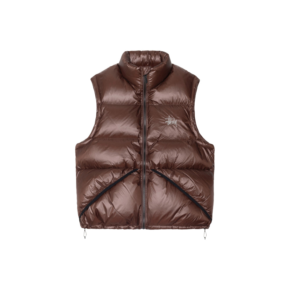 Micro Ripstop Down Vest - Brown