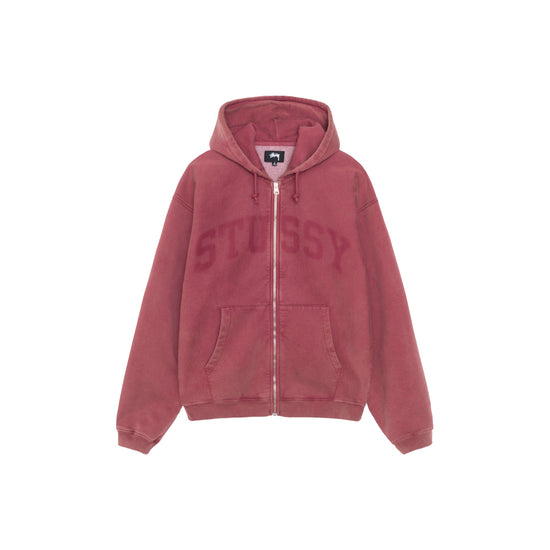 Faded Graphic Zip Hood (burgundy)