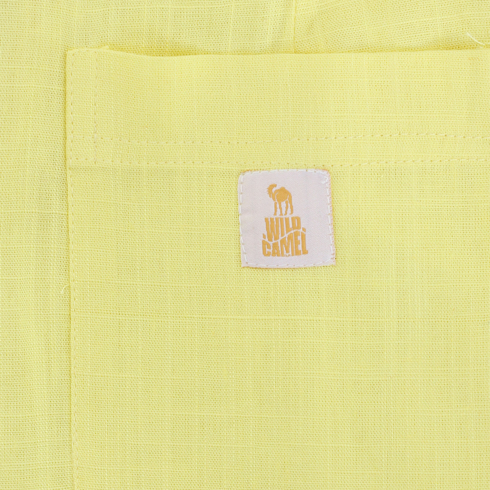 Pleated Baggy Linen Trousers (Lemon)