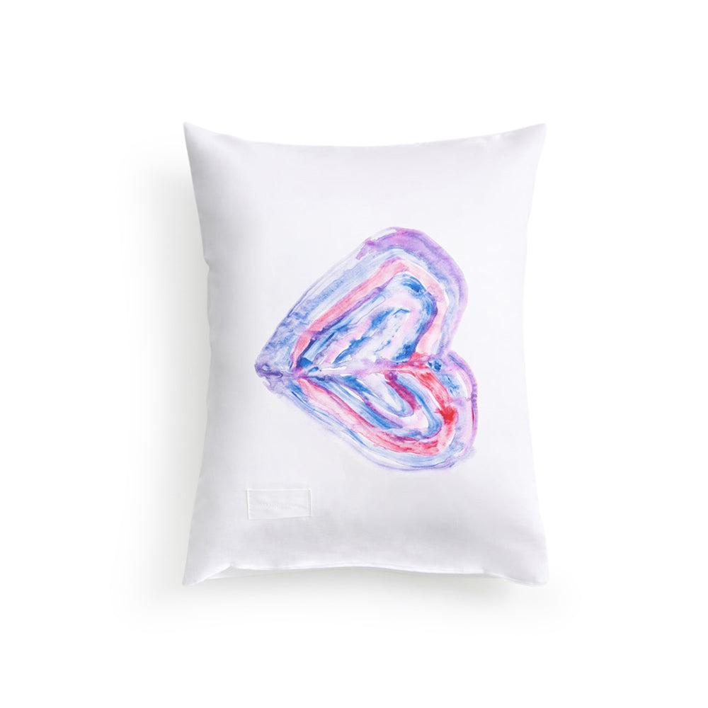 Heart Pure Poplin Pillow Case (White)