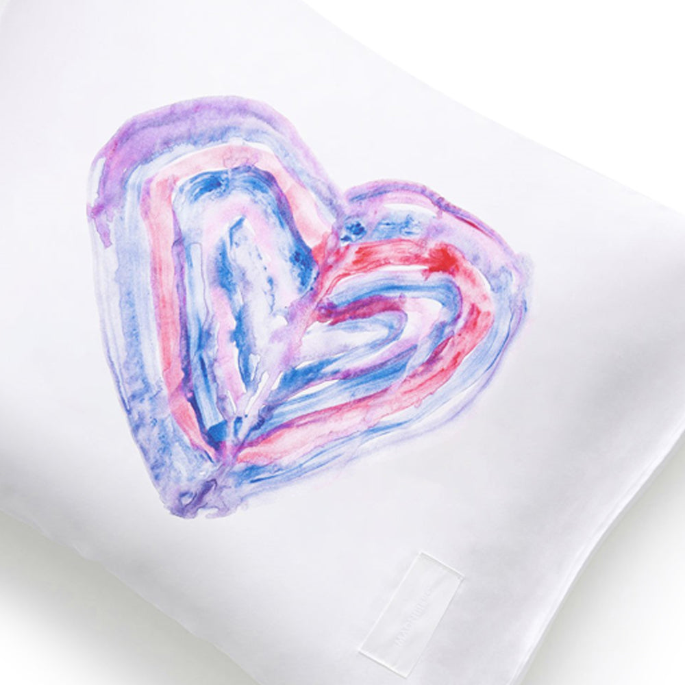 Heart Pure Poplin Pillow Case (White)