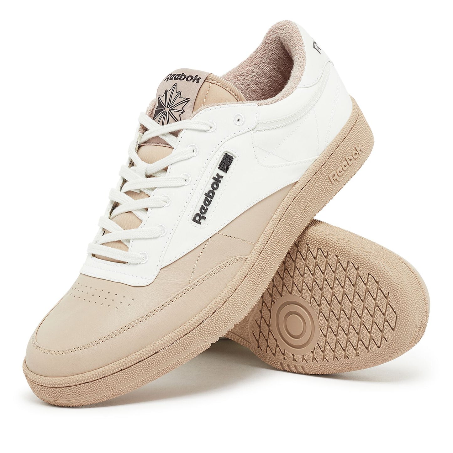 Club C 85 Twill Leather (Beige/White)