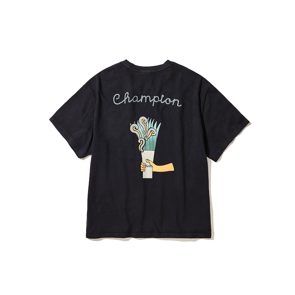 Angelo Baque x Champion  Crewneck T-Shirt (Vintage Dye Black)