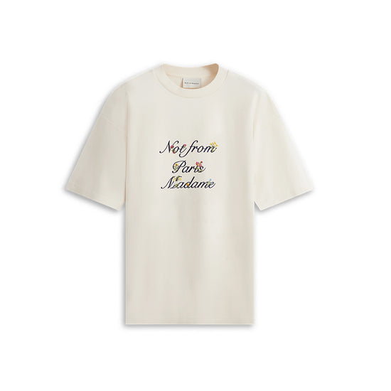 Le T-Shirt Slogan à Fleurs (Cream)