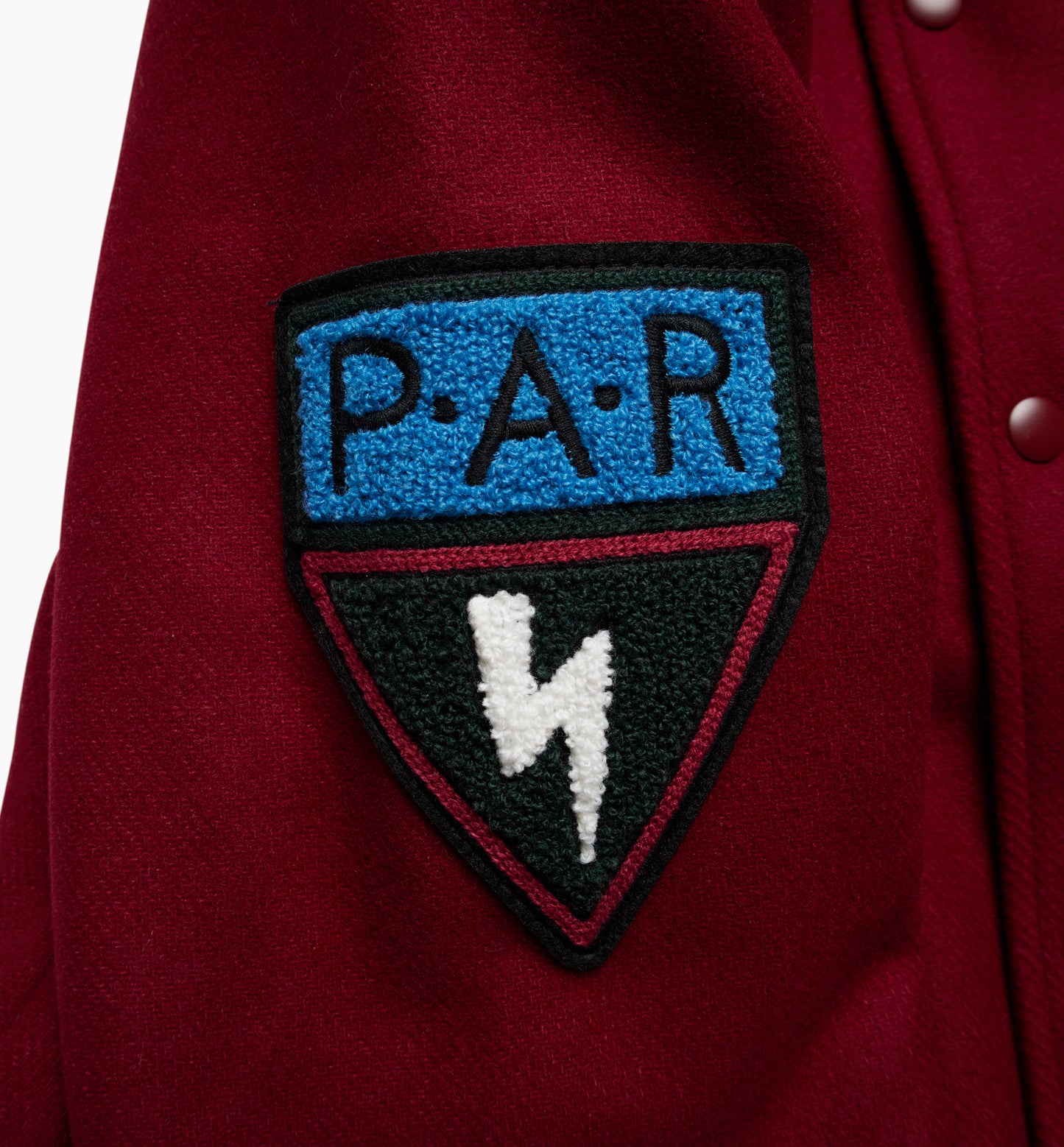 run sit & bike varsity jacket (dark red)