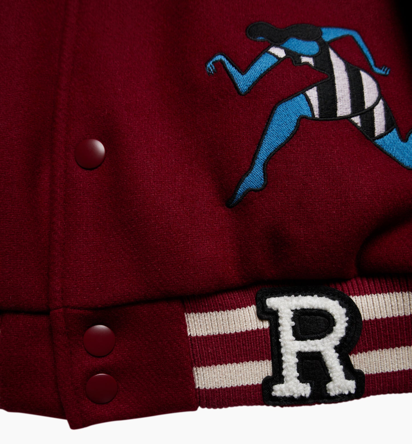 run sit & bike varsity jacket (dark red)