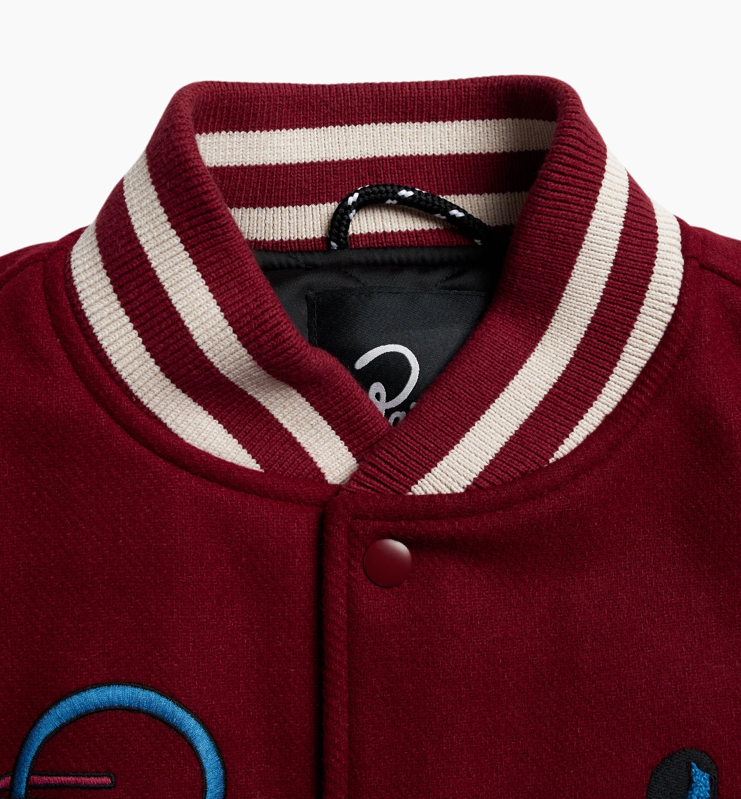 run sit & bike varsity jacket (dark red)