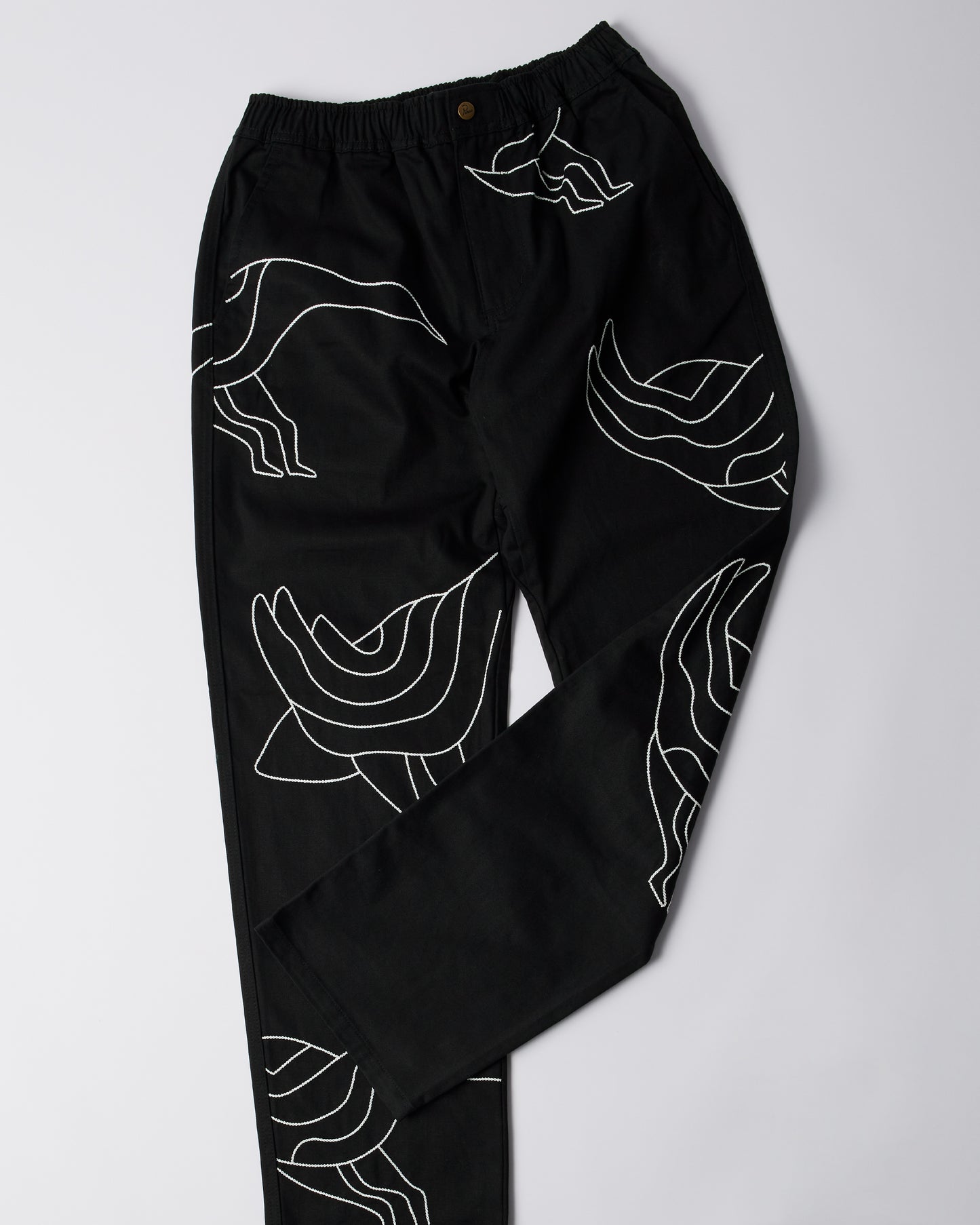 Stitched Up Duck Pants (Black/White)