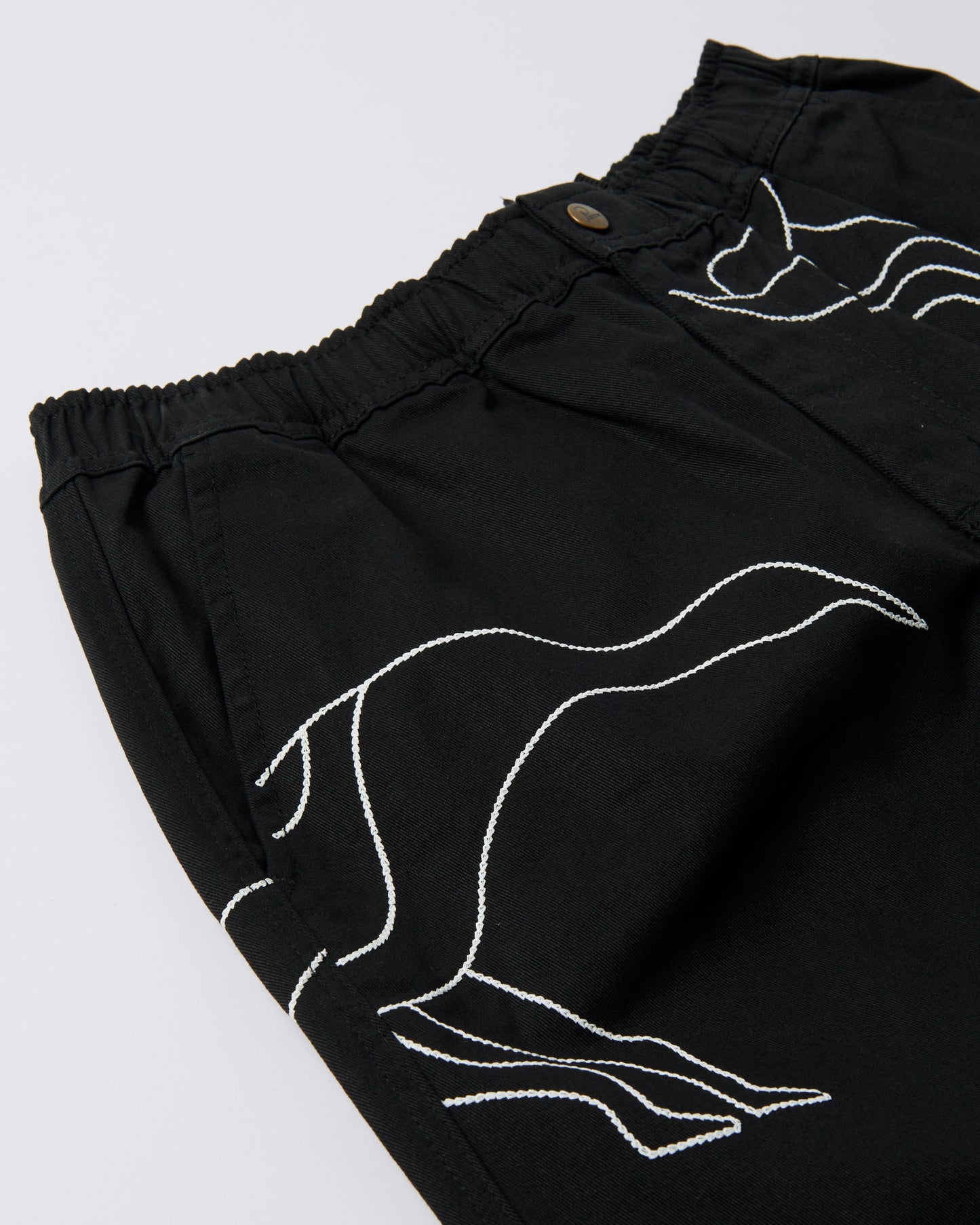 Stitched Up Duck Pants (Black/White)