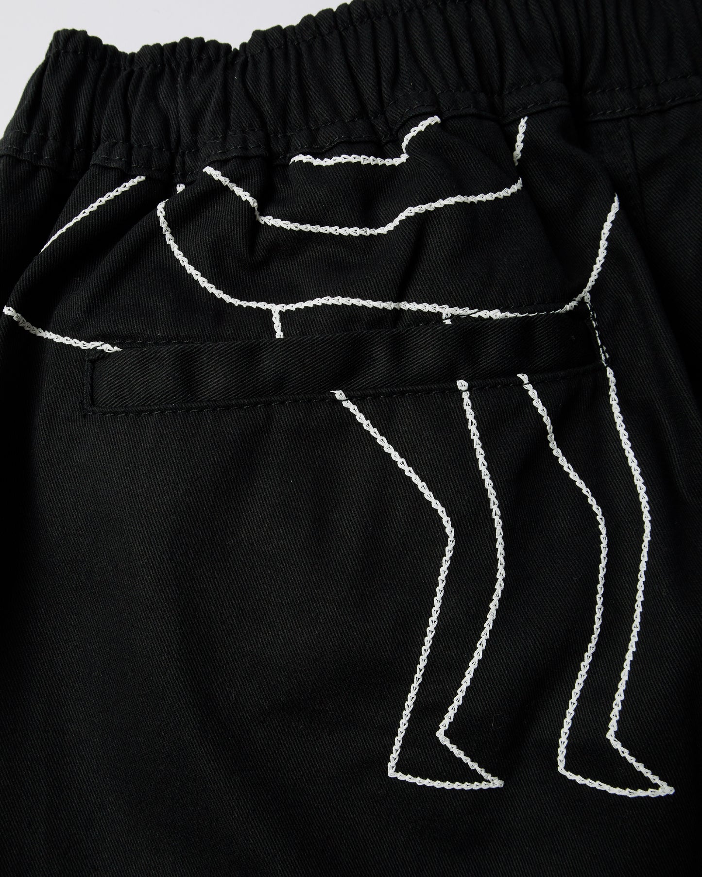 Stitched Up Duck Pants (Black/White)