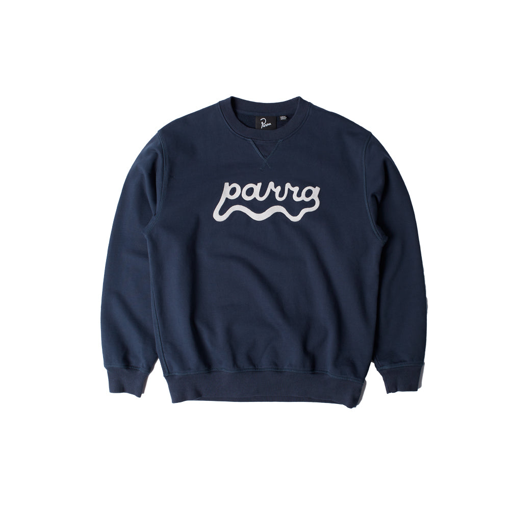 Water Wave Logo Crew Neck Sweatshirt (Navy Blue)