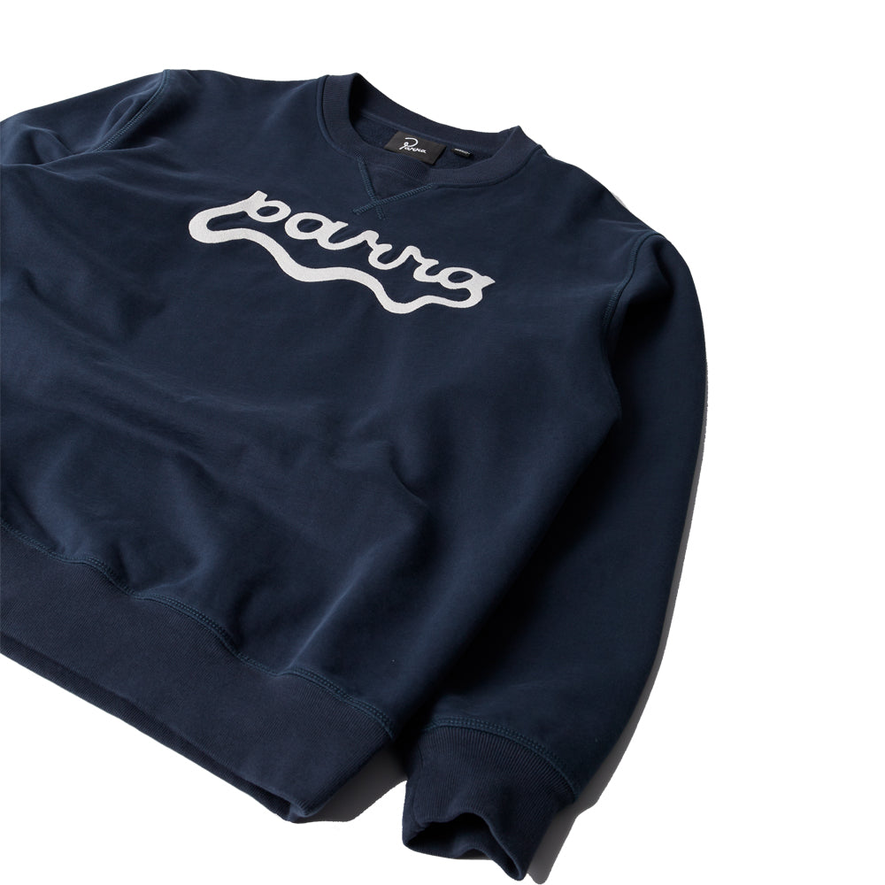 Water Wave Logo Crew Neck Sweatshirt (Navy Blue)