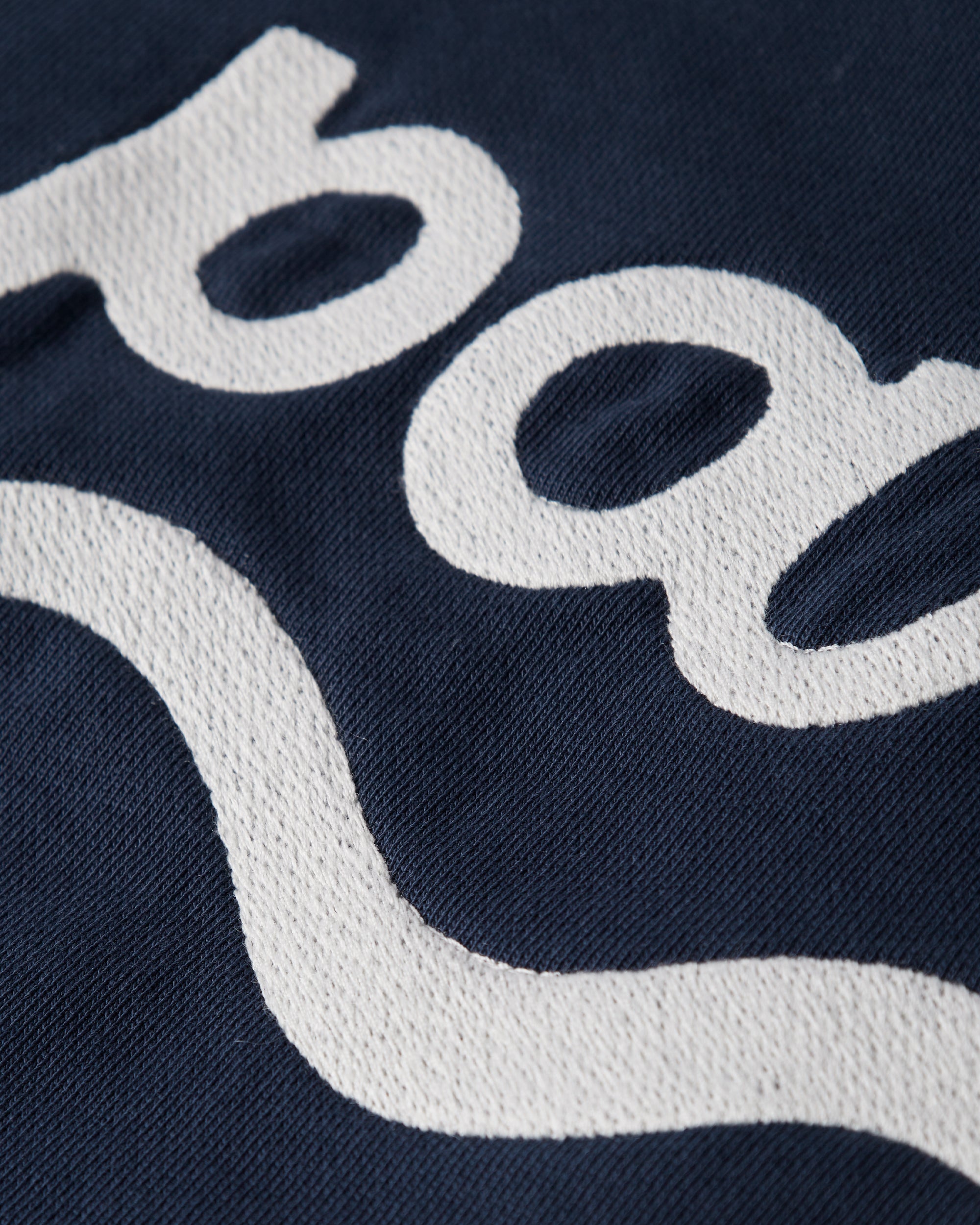 Water Wave Logo Crew Neck Sweatshirt (Navy Blue)