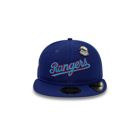 Texas Rangers MLB Cooperstown Pin Badge 59FIFTY Retro Crown Fitted (Blue)