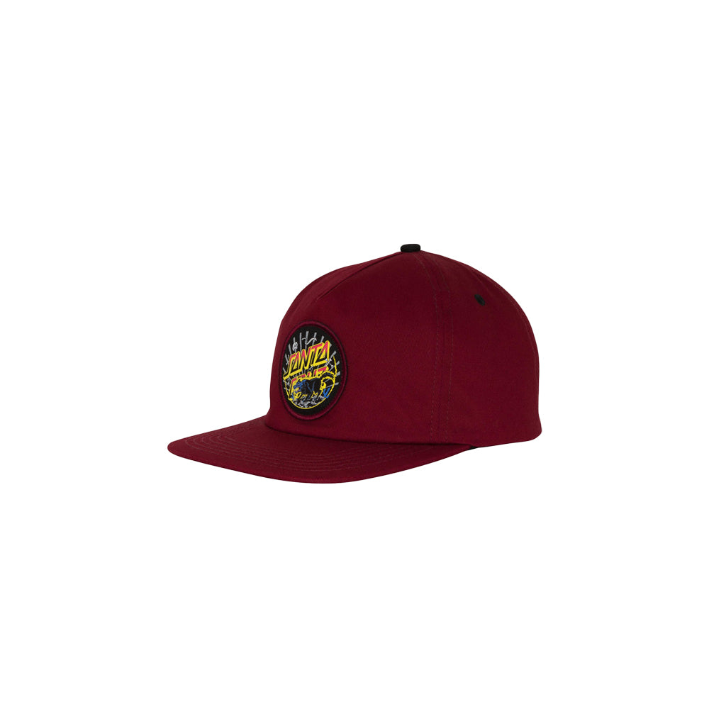 Kendall Wolf Dot Snapback Mid Profile Hat (Burgundy)