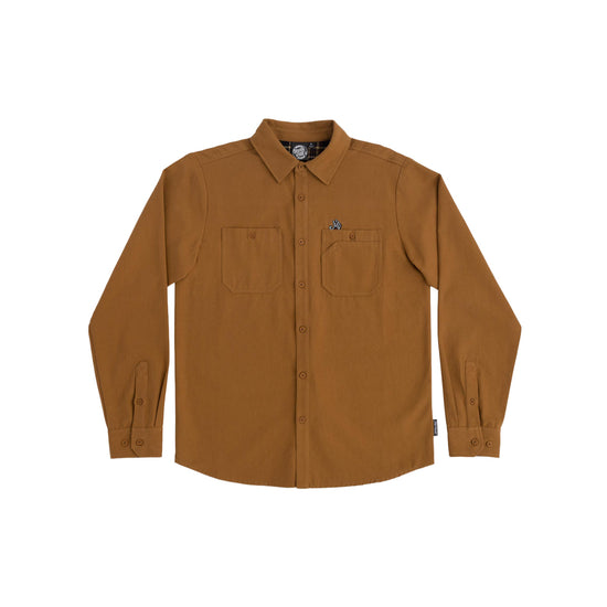 Screaming Hand Utility L/S Button Up Top (Dusty Brown)